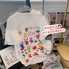 2024新风格上新高品情侣中性潮流卡通短袖T恤216-2-A80-P28，男装T恤，星座716-1
