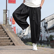 2025春夏新款风提花休闲裤男士宽松大码阔腿哈伦裤K2509-P75，男装休闲裤，电商A008