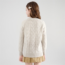 儿童时尚百搭通勤简约休闲点子纱加厚绞花羊毛衫，童装儿童羊毛衫，牧皓研