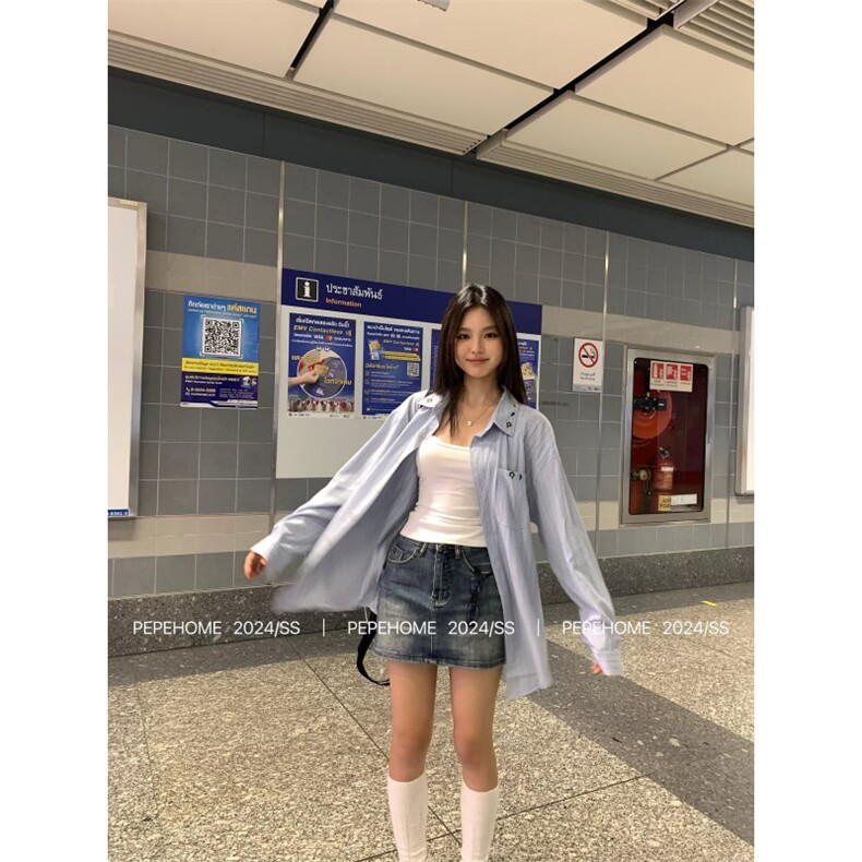防晒衬衫外套女2025夏季新款休闲宽松衬衣设计感小众薄款上衣,男装防晒衣,星座506A