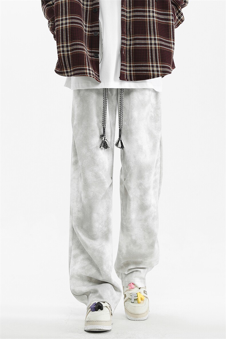 美式高街潮牌扎染休闲脏脏裤港风百搭褶皱铆钉长裤K716P40限69,男装休闲裤,星座914-1