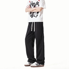 K10033-P35潮牌卫裤男2025新款百搭褶皱宽松直筒休闲长裤，男装休闲裤，电商A178