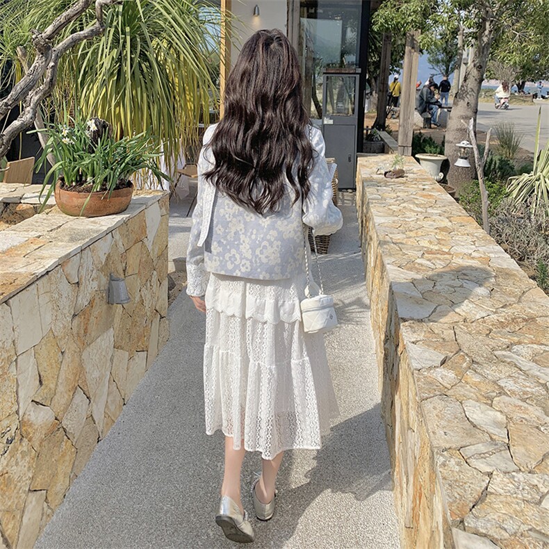 小香风提花精致短款外套女春季2025新款独特漂亮洋气百搭碎花开衫,女装套装/套裙,2C292