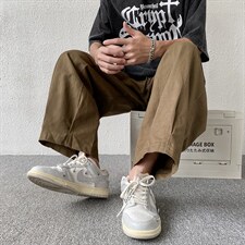 日系直筒宽松高街ins潮流阔腿裤男休闲裤潮牌工装九分裤2977-p35，男装休闲裤，星座1008