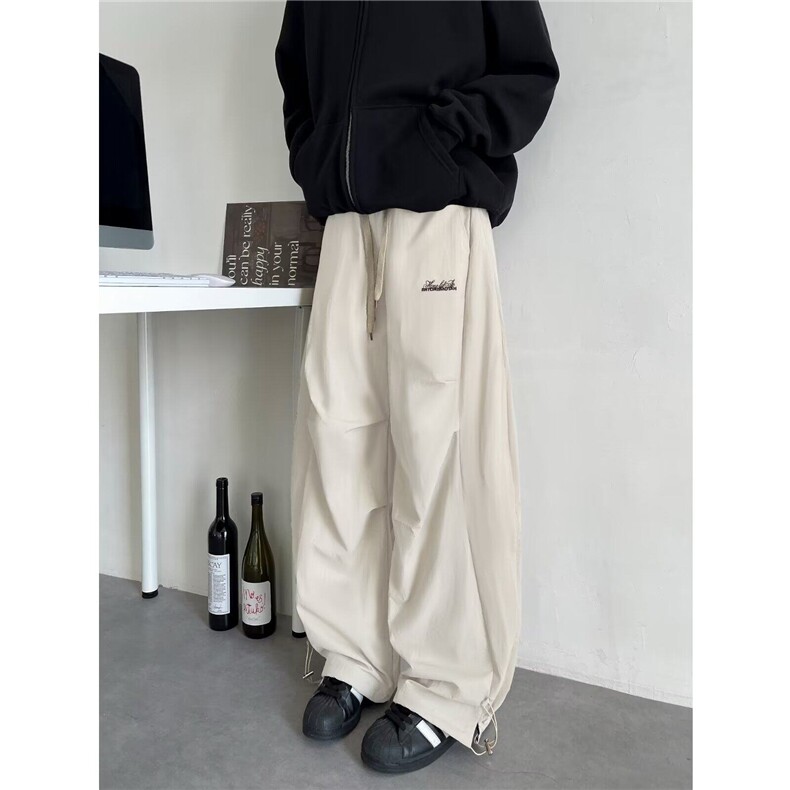 美式褶皱伞兵弯刀工装裤女春冬新款宽松阔腿拖地裤子K5994-P46,男装休闲裤,星座412-2