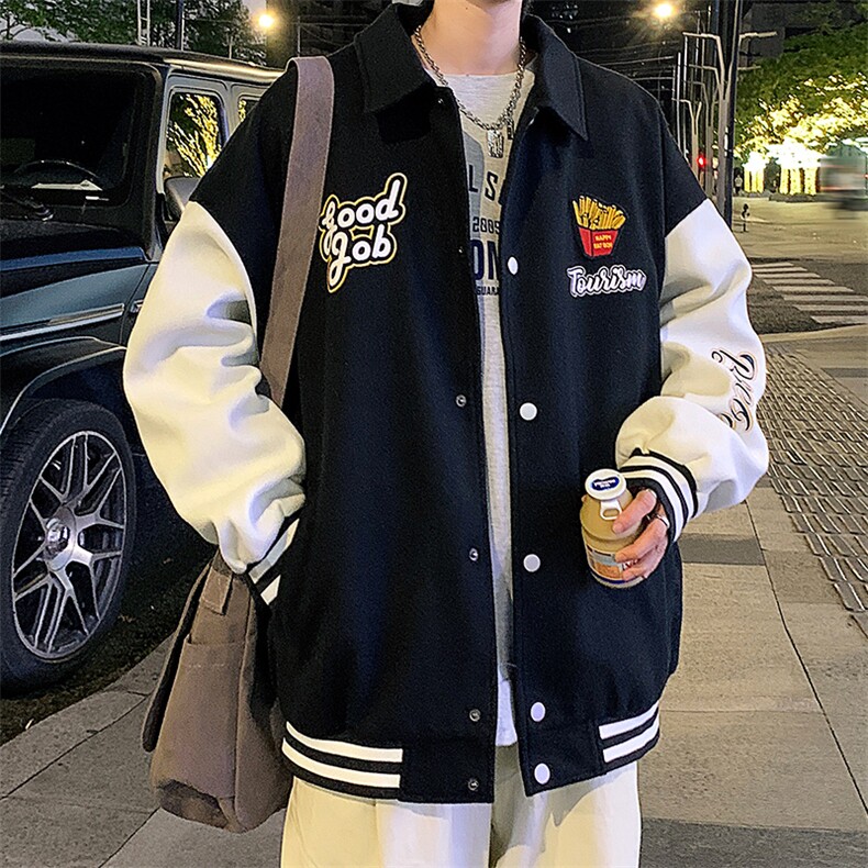 JK807P68港风拼接翻领百搭休闲宽松夹克外套男,男装夹克,星座1204-3