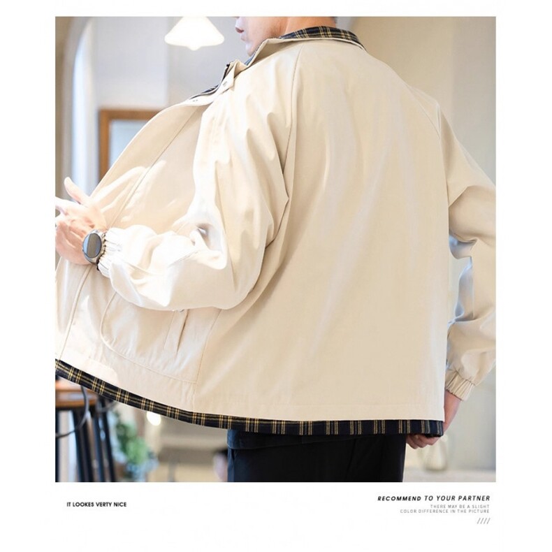 春秋季新款男士夹克宽松休闲大码立领上衣服假两件外套HH010P72,男装夹克,星座1013-5