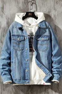 秋冬季牛仔外套男韩版潮流夹克加绒休闲百搭大码衣服1608-P95图片