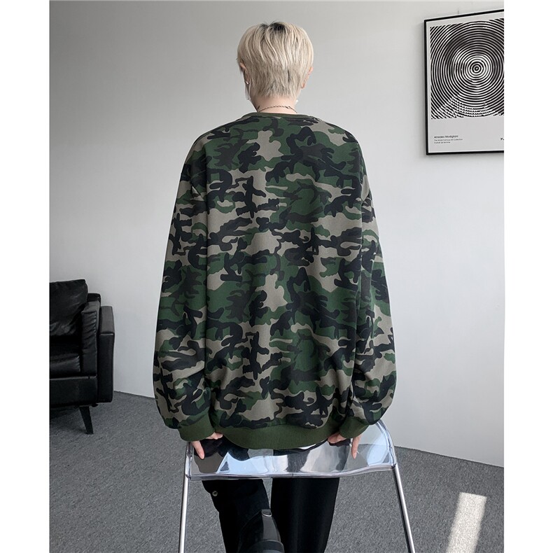 WY10177-特P38美式复古迷彩卫衣内搭男女宽松休闲百搭高级感上衣,男装卫衣,电商A059