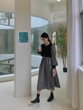 拼接连衣裙，女装连衣裙，深度