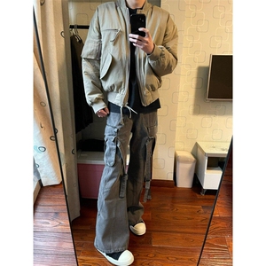 美式复古工装水洗帆布夹克外套男春秋JKG01N特P75图片