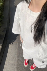 特批P50无差价夏季圆领泡泡格薄款短袖套装宽松速干两件套TZ5352，男装T恤，电商A001-1