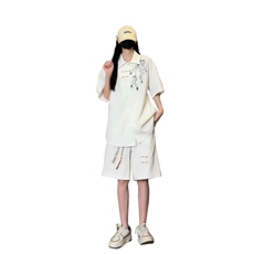 量大优供视频新风刺绣花冰丝短裤短袖套装衬衫男CP55-特p61，男装衬衫，电商B371