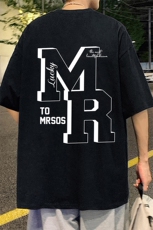 T615P26夏季新款港风纯棉短袖T恤ins衣服宽松半袖体恤字母上衣，男装T恤，星座304A