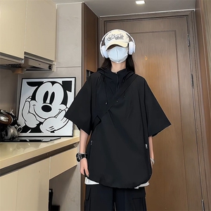 量大优 供视频 泡泡纱夏款连帽短袖t恤男 CP73-特p35图片