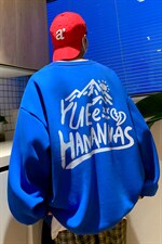 抖音供货、复合360克现货足印花圆领卫衣宽松D223A-T22869-P40，男装卫衣，电商019-1