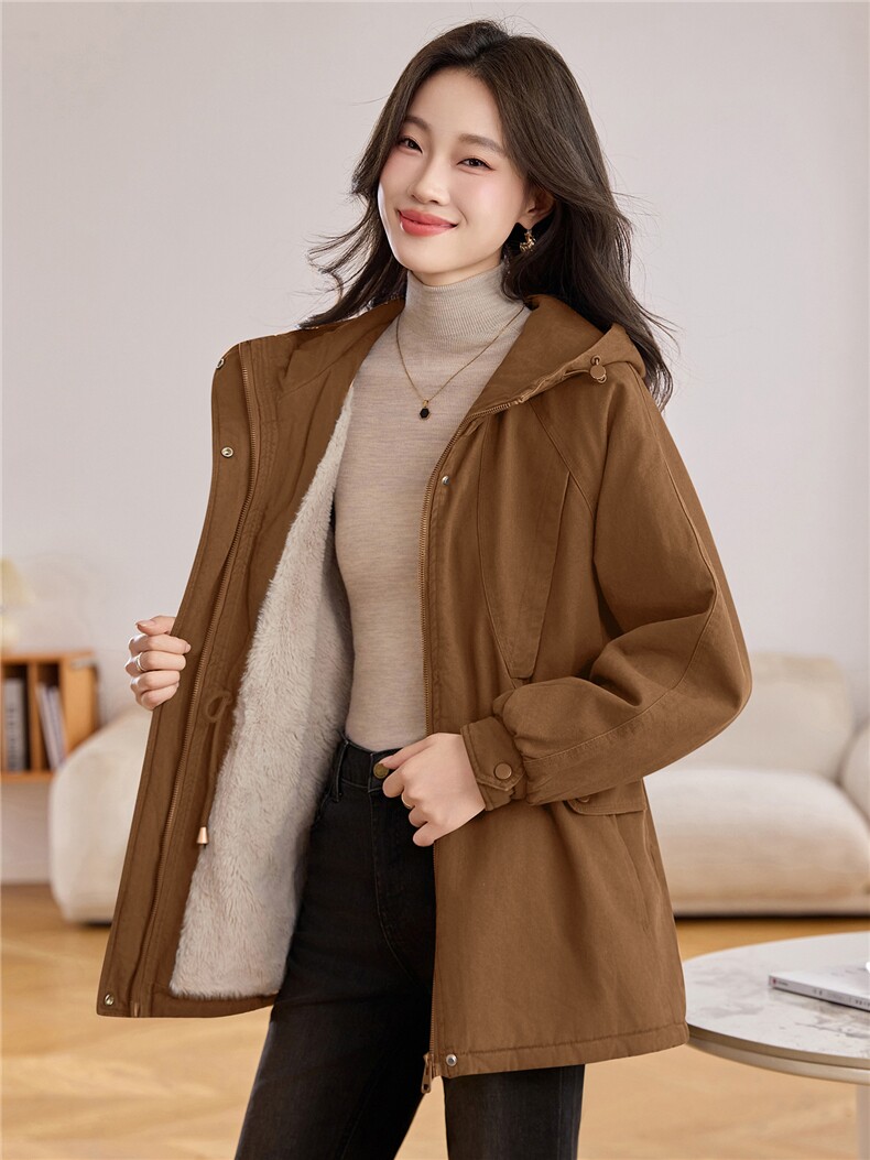 现货！现货！2025冬季新款加绒加厚连帽棉衣棉服女,女装棉衣/棉服,以桐