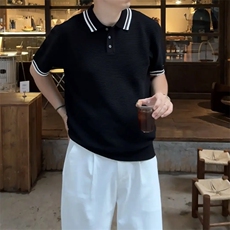 网图夏季透气薄款冰丝针织polo短袖F6183-P55，男装针织衫/毛衣，星座1012-1
