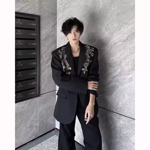 007] 新款重工立体亮片绣花西装长袖宽质西服外套 A079-XZ33-P72图片