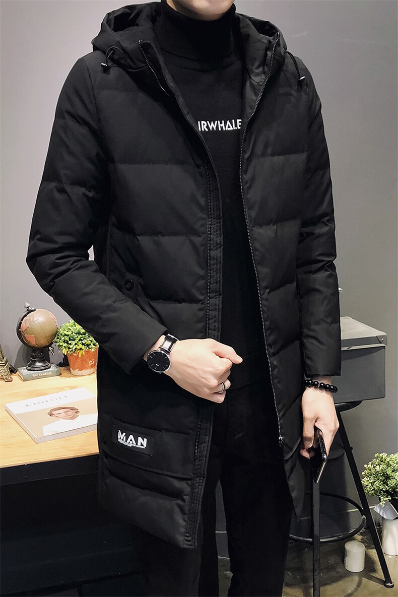 男士加厚羽绒服2020冬季新款中长款连帽潮流休闲外套DS273T,男装羽绒服,电商A102