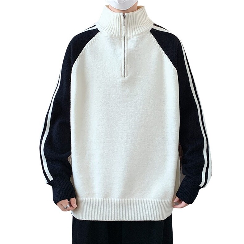 84517-特P55秋冬新款休闲毛衣男长袖针织衫简约纯色立领外套,男装针织衫/毛衣,电商D310B