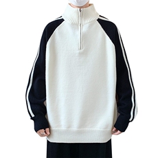 84517-特P55秋冬新款休闲毛衣男长袖针织衫简约纯色立领外套，男装针织衫/毛衣，电商D310B
