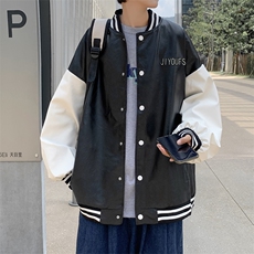 秋季外套潮牌ins美式棒球服皮衣休闲盐系韩版潮流夹克W1639-P58，男装夹克，星座512-4