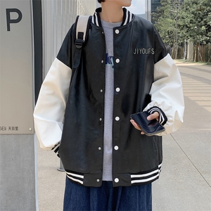 秋季外套潮牌ins美式棒球服皮衣休闲盐系韩版潮流夹克 W1639-P58图片