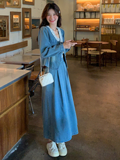 法式蕾丝花边拼接牛仔套装裙女2025春季新款气质温柔风百搭两件套，女装套装/套裙，浙宝305