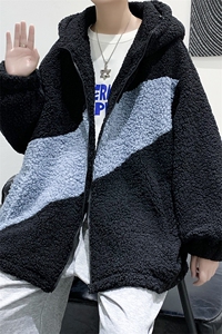 冬款男装宽松休闲羊羔毛中性情侣棉衣外套港风棉袄DM71-P95图片