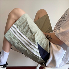 抖音品质夏季新款冰丝条纹宽松休闲五分裤B315-K24186-特p25控48，男装牛仔裤，电商B315