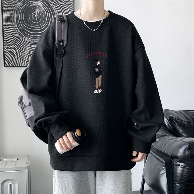 华夫格卫衣！！2023春季男士华夫格圆领卫衣潮牌上衣HWY03P30,男装卫衣,电商B220