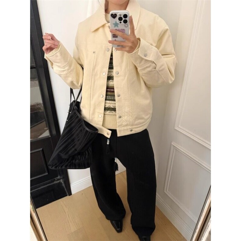 春秋季新款美式复古夹克外套男短宽Cleanfit工装柳钉高街上衣潮牌,男装夹克,星座506A