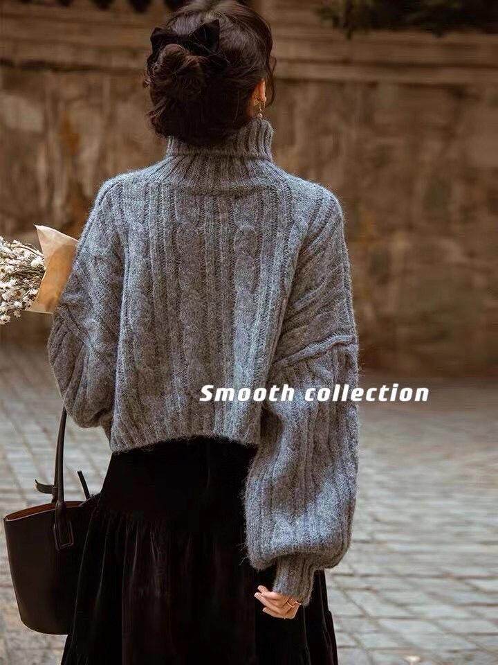 羊毛高领毛衣，女装针织衫/毛衣，SMOOTH