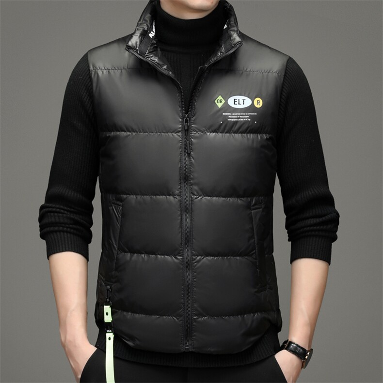 2023冬季新款休闲白鸭绒羽绒服中年男士立领马甲男SFT98868-P145,男装背心/马甲,电商B212（原钱塘6029）