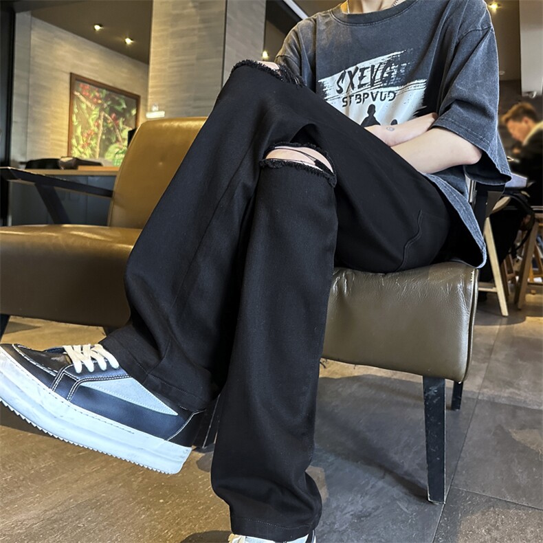 抖音品质破洞牛仔裤男小脚B342-K7040-特P45,男装牛仔裤,电商B342