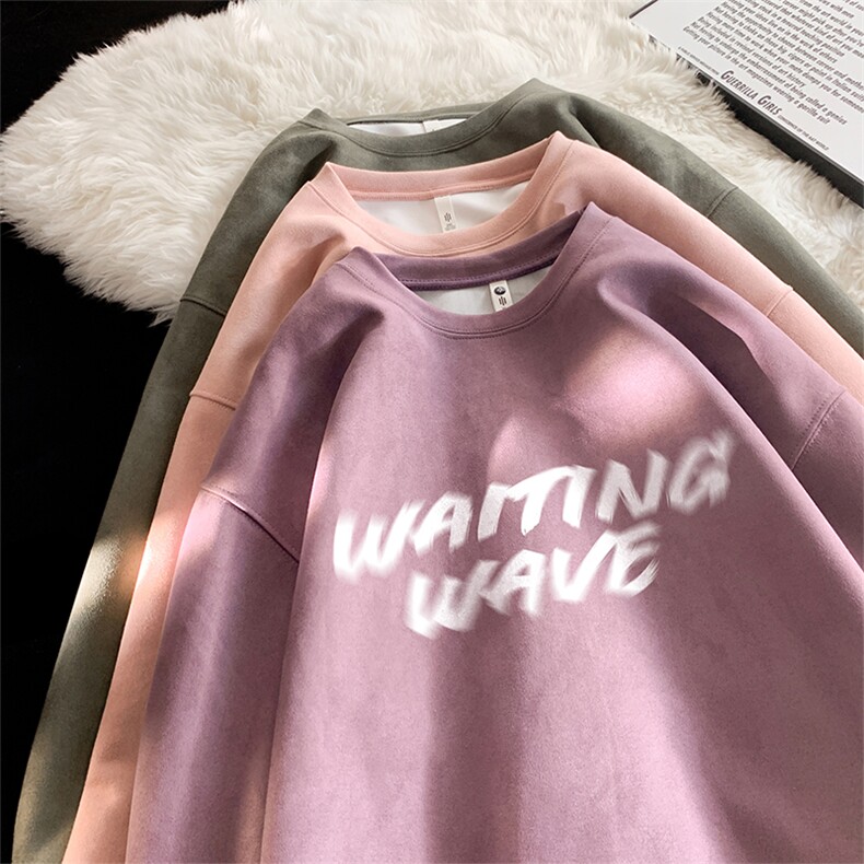 抖音得物高品质美式高街麂皮绒宽松圆领卫衣wyjp3930-特p35控69,男装卫衣,星座605(原A050)