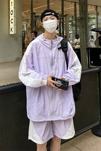 夏季时尚夹克衫防晒衣套装 运动风连帽防晒服男 XZ514-2-1613-P98图片
