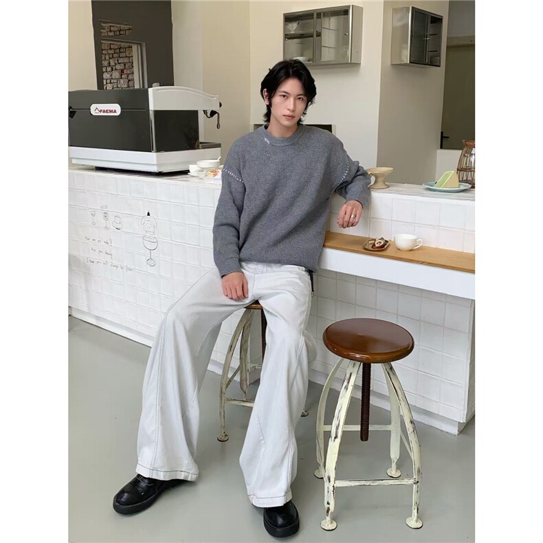 秋冬款高级感毛衣男潮牌宽松百搭简约针织衫Y5018-P57,男装针织衫/毛衣,星座208-5