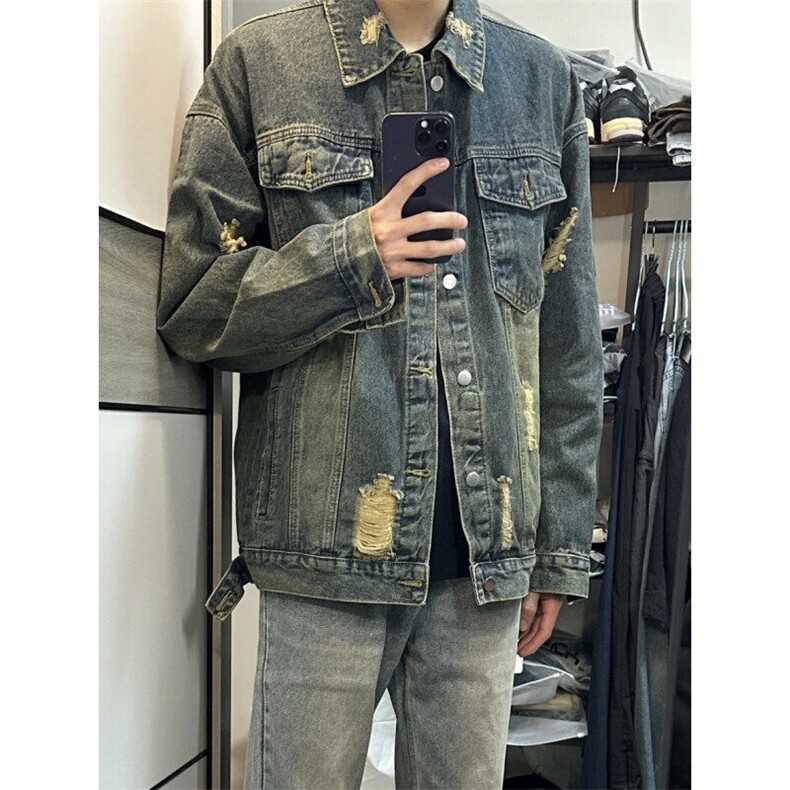 【有货】D2135-P70美式牛仔外套男潮牌秋冬潮牌百搭韩版夹克,男装夹克,星座603-2