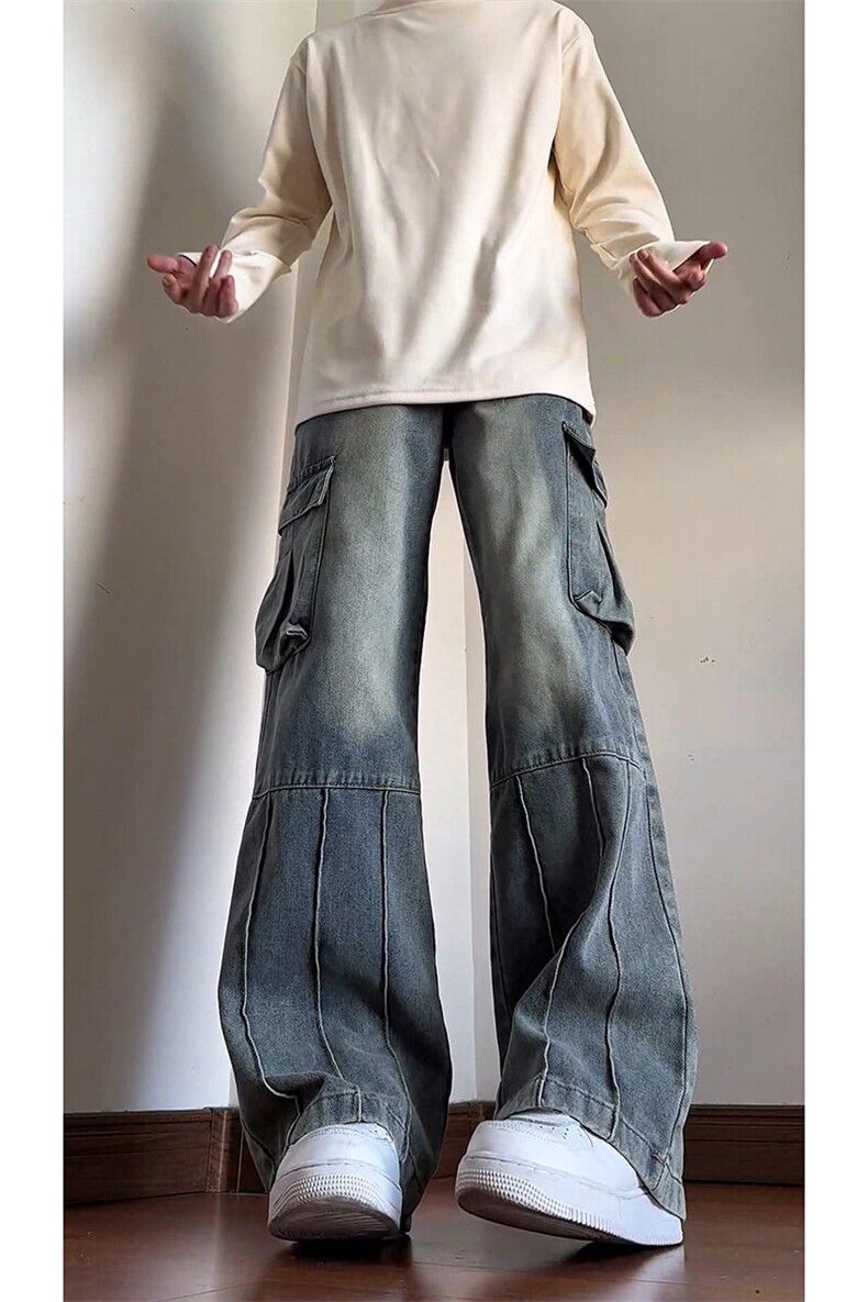 抖音品质水洗美式复古工装牛仔裤男休闲裤子-A1158TP55JR65控88,男装牛仔裤,电商B241