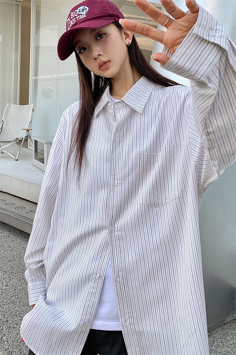 港风衬衫高级感设计耐磨条纹衬衫休闲百搭MD-H556-特批45控79,男装衬衫,星座717