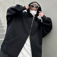 拉链开衫卫衣男高街美式潮牌连帽衫秋冬痞帅设计感外套WB262-P53，男装卫衣，星座412-2