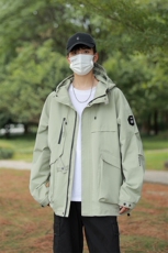 春秋户外冲锋衣男女同款防风防水连帽工装外套登山服夹克2481-P75，男装夹克，星座1403B