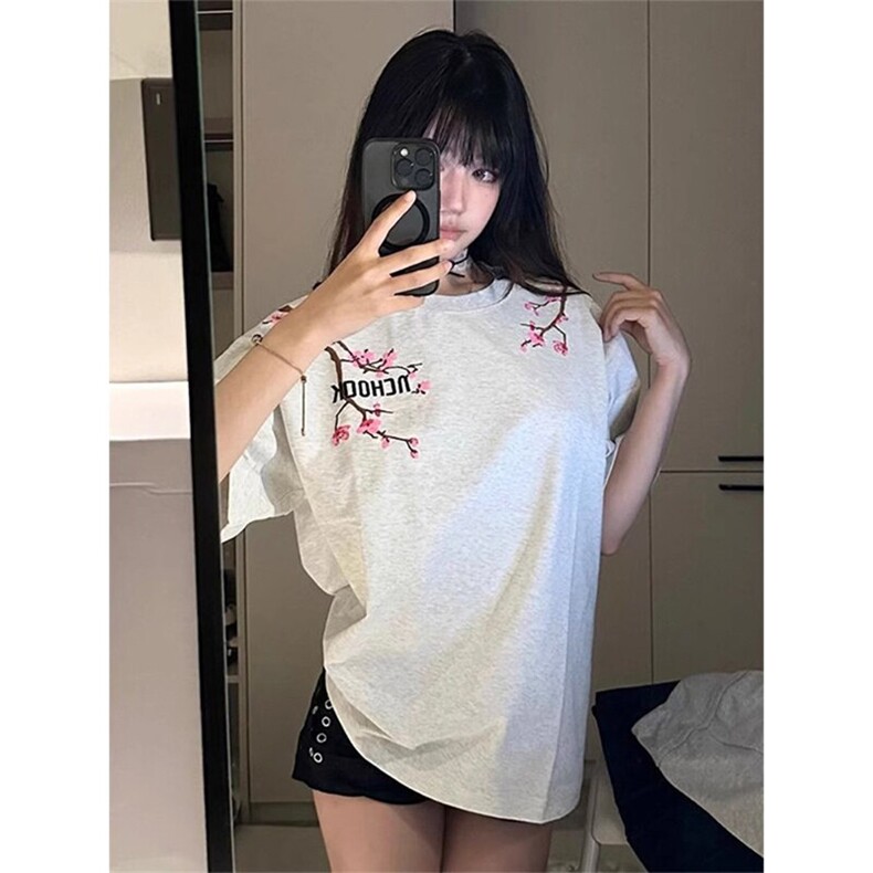 万针全刺绣工艺抖音得物高品质260克重磅纯棉双纱美式高街短袖T恤,男装T恤,电商A486