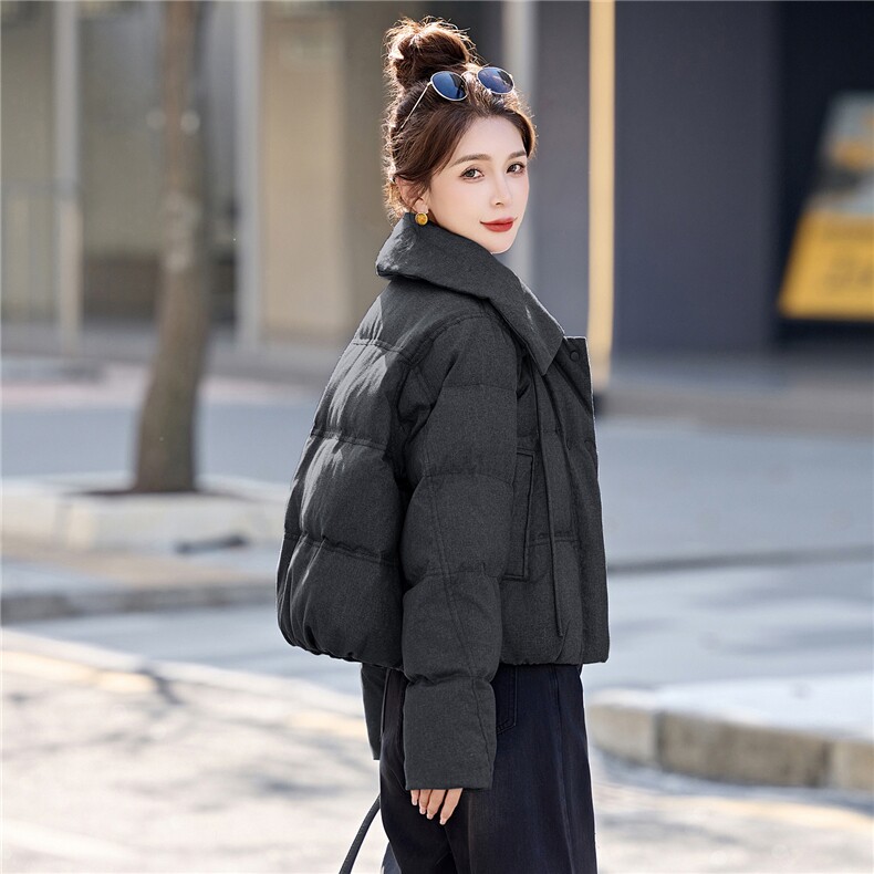 2025冬装新款简约时尚休闲翻领羽绒服,女装羽绒服,沁沁公主
