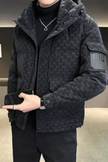 新做标50绒男士皮羽绒服冬季2025新款连帽外套A313-9159-P225，男装羽绒服，电商A313