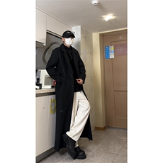 有货～冬季韩版垫肩拖地高级感超长款男女毛呢大衣外套NZ669批145，男装毛呢大衣，星座1004-6