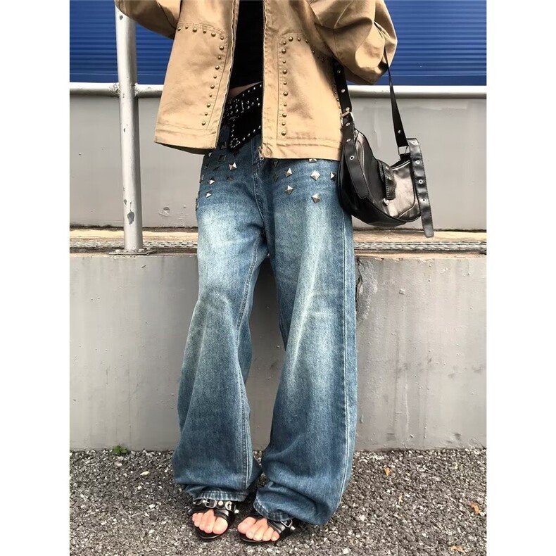 A2214-P60牛仔裤百搭气质慵懒日系简约文艺ins时尚新款原宿,男装牛仔裤,电商B323A