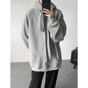 8XL-M 朝牌情侣美式绑带设计连帽卫衣宽松开衫外套男女WY35P58图片